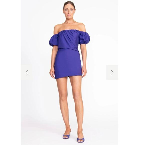 STAUD NWOT Purple Violet Giulia Mini Dress Size Small - Picture 1 of 10